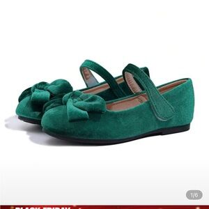 Green velvet shoes
